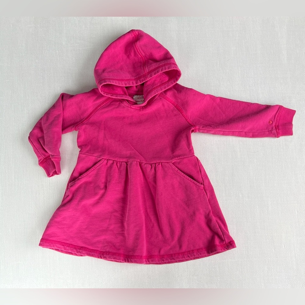 Hanna Andersson hooded long sleeve dress hot pink